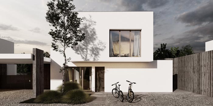Projekt koncepcyjny osiedla domów jednorodzinnych. Gradomska Architekci.