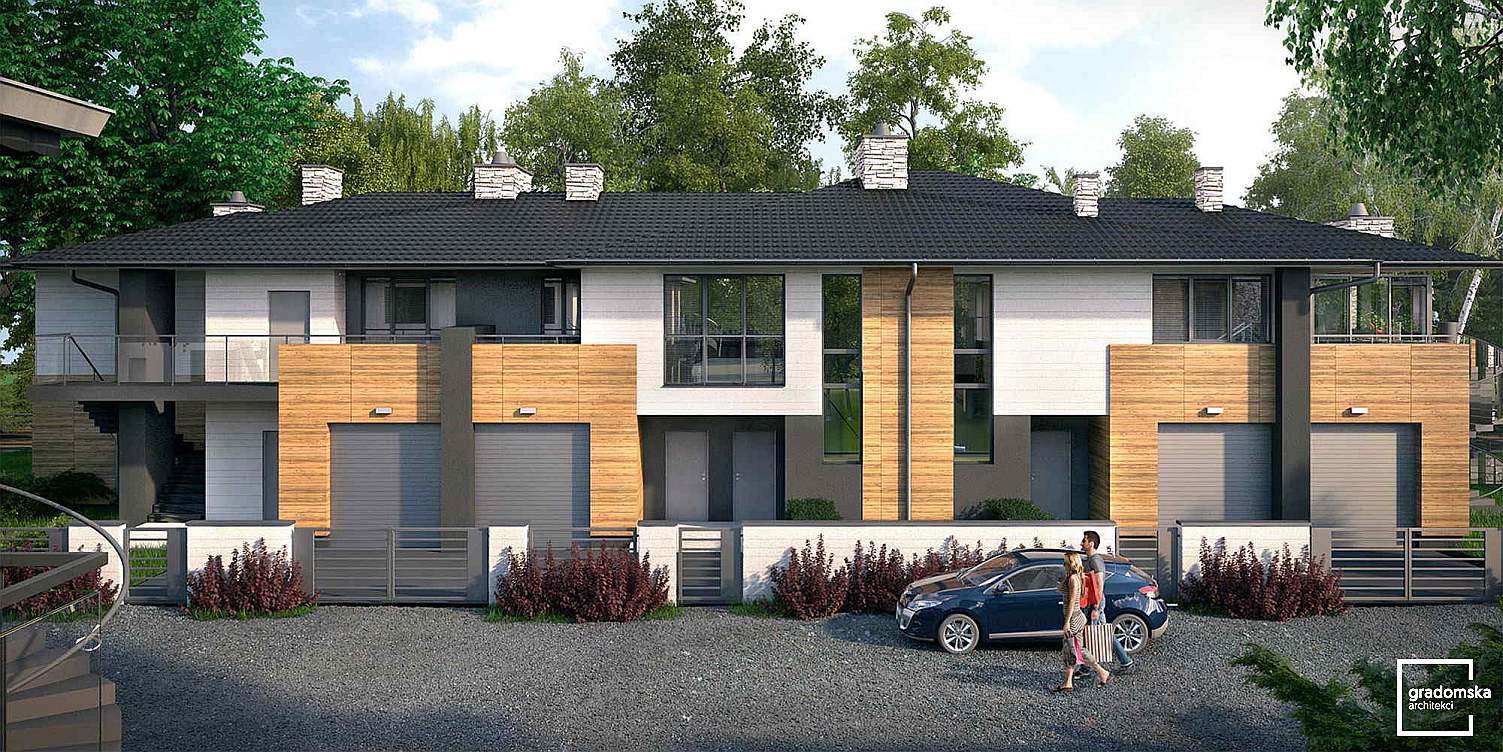 Osiedle, zabudowa szeregowa - Projekt III etapu osiedla Kąkolowa Aleja, Aleksandrów Łódzki, ul. Kąkolowa. Wizualizacja-1
