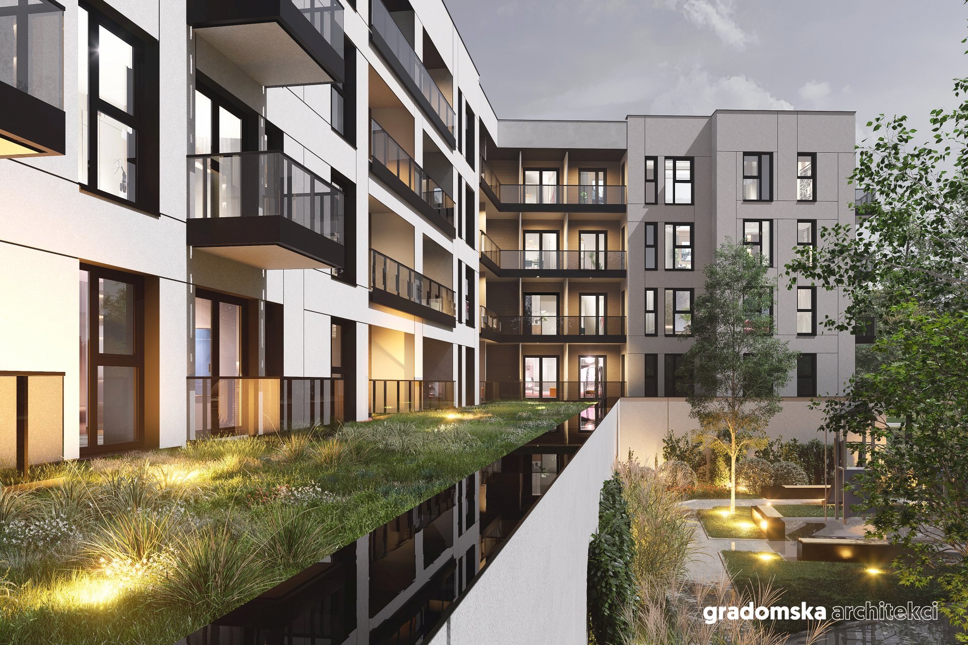 Projekt budyneku mieszkalnego wielorodzinnego, Zgierz. Gradomska Architekci. Wizualizacja 1