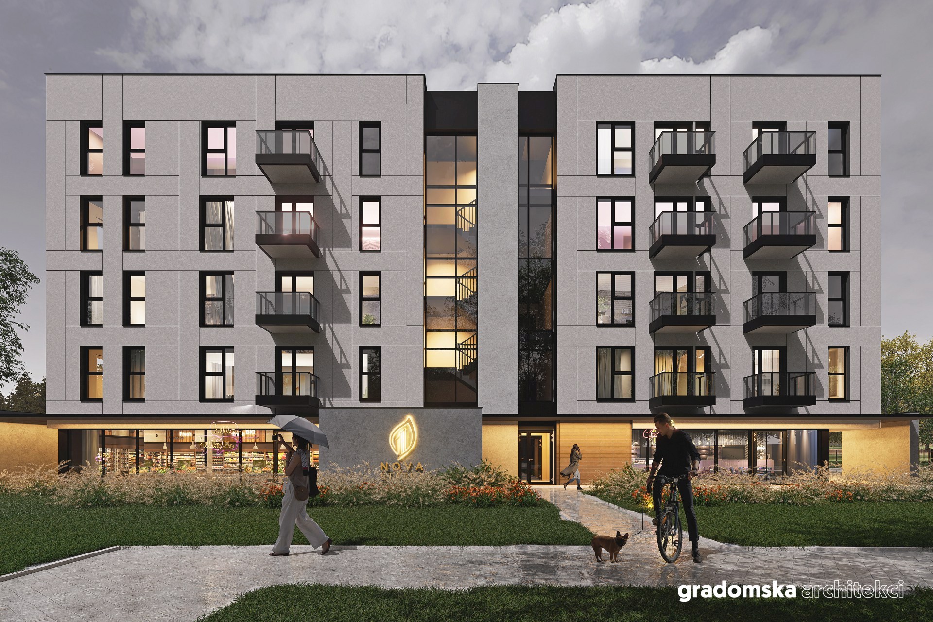 Projekt budyneku mieszkalnego wielorodzinnego, Zgierz. Gradomska Architekci. Wizualizacja 4