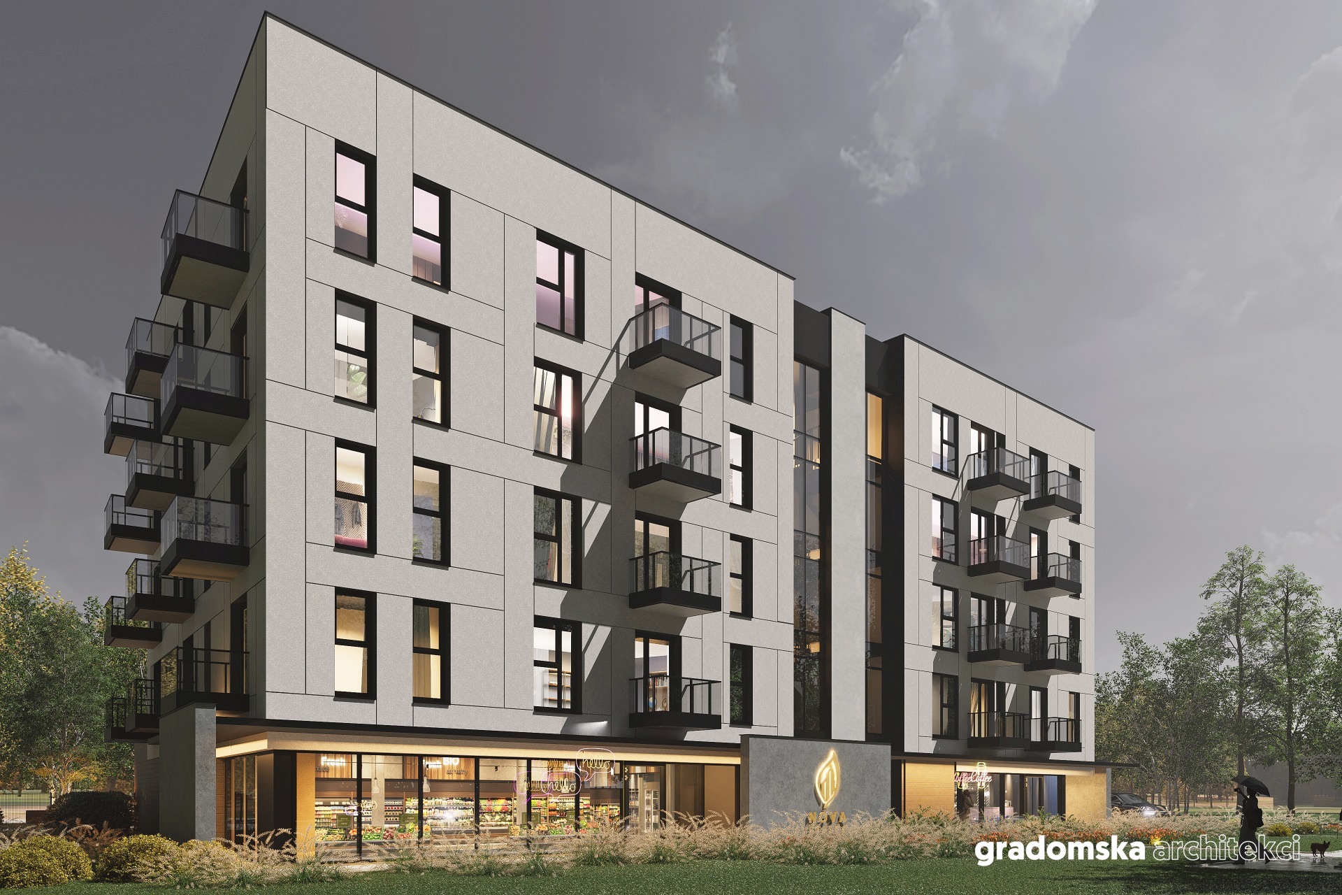 Projekt budyneku mieszkalnego wielorodzinnego, Zgierz. Gradomska Architekci. Wizualizacja 5