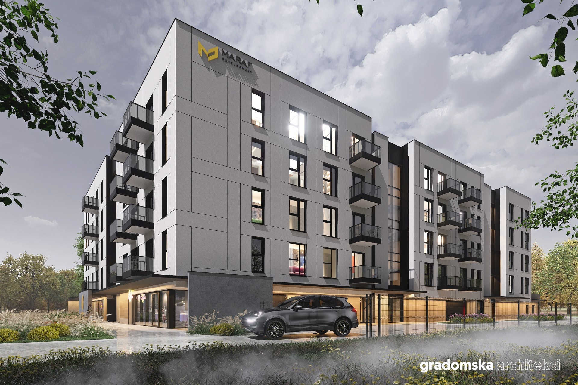 Projekt budyneku mieszkalnego wielorodzinnego, Zgierz. Gradomska Architekci. Wizualizacja 7