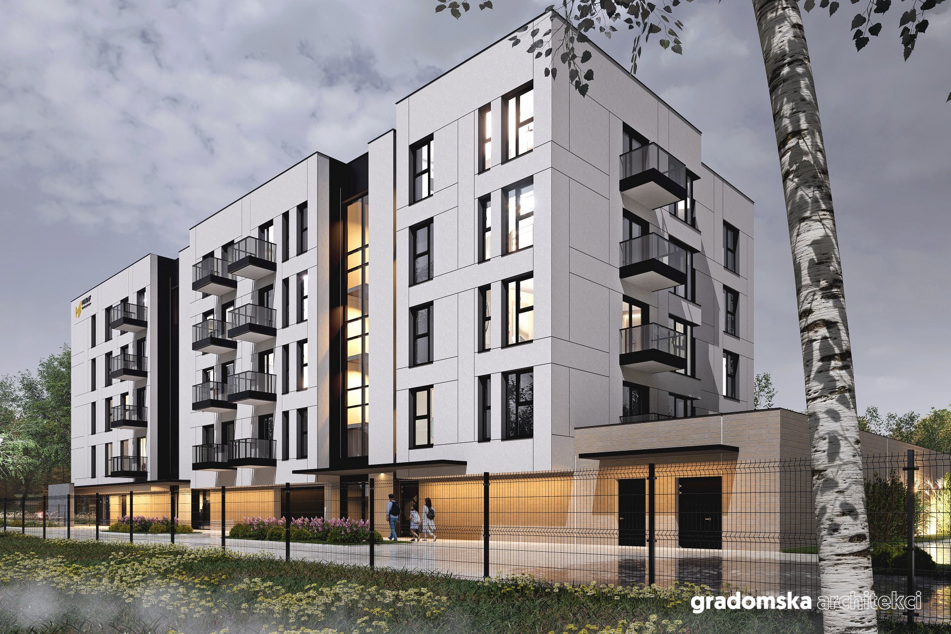 Projekt budyneku mieszkalnego wielorodzinnego, Zgierz. Gradomska Architekci. Wizualizacja 8